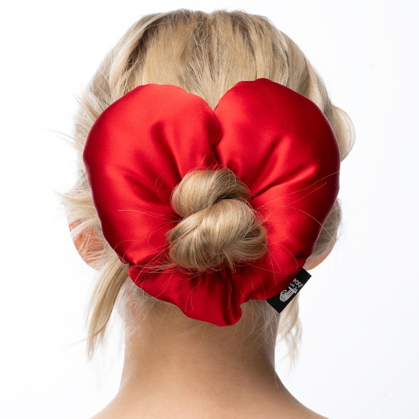 Mulberry Silk Heart Scrunchie - Red