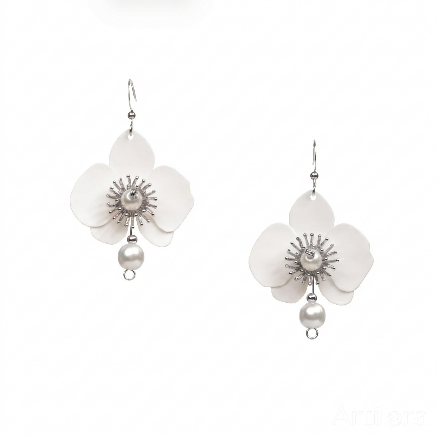 Butterfly Orchid Earrings - Blanc