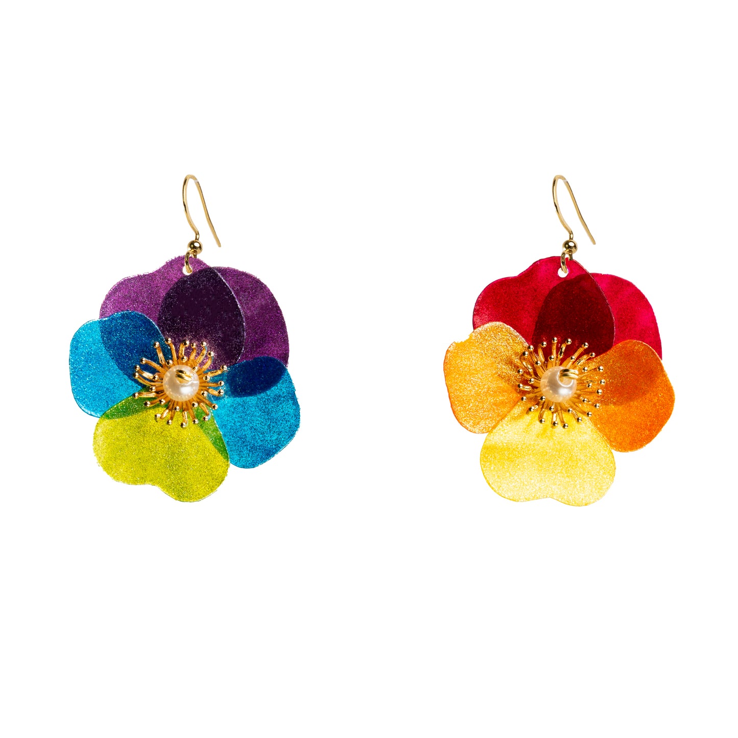 Pansy Earrings - Rose