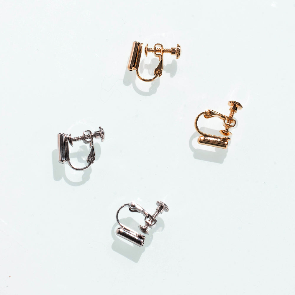 DIY supply - ear clips (1 pair, gold/silver) DIY kit Upcycle with Jing