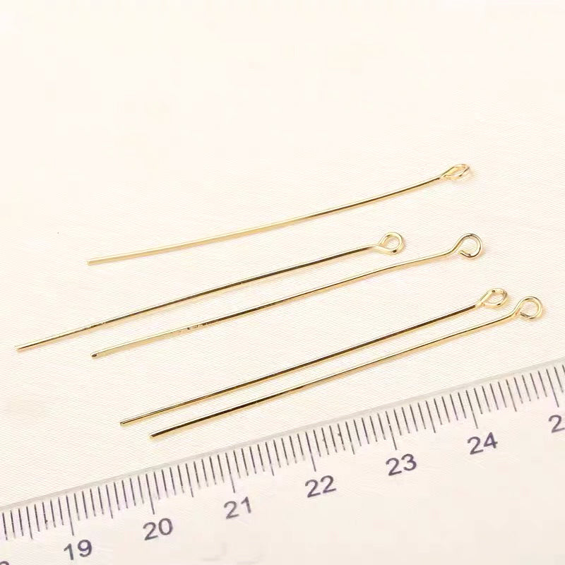 DIY supply - 5cm eye pins (8 pieces, gold/silver) DIY kit Upcycle with Jing