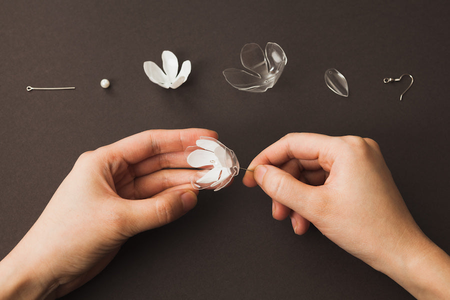 DIY Jewelry Tutorial - From Plastic Bottle to Delicate Flower Earrings