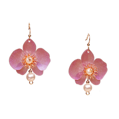 Butterfly Orchid Earrings - Blanc