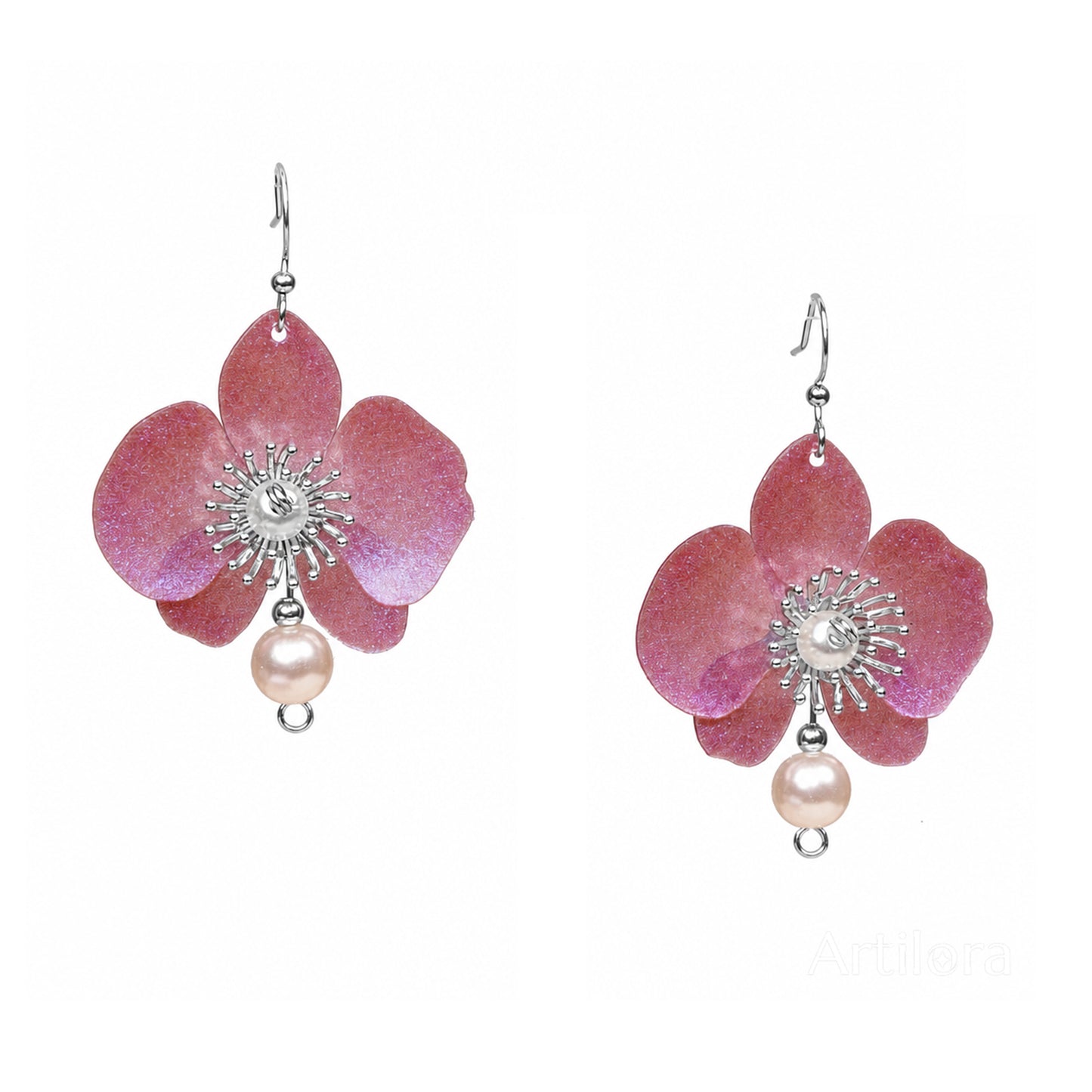 Butterfly Orchid Earrings - Blanc