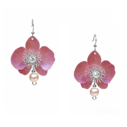 Butterfly Orchid Earrings - Blanc
