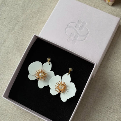 Butterfly Orchid Stud Earrings S White