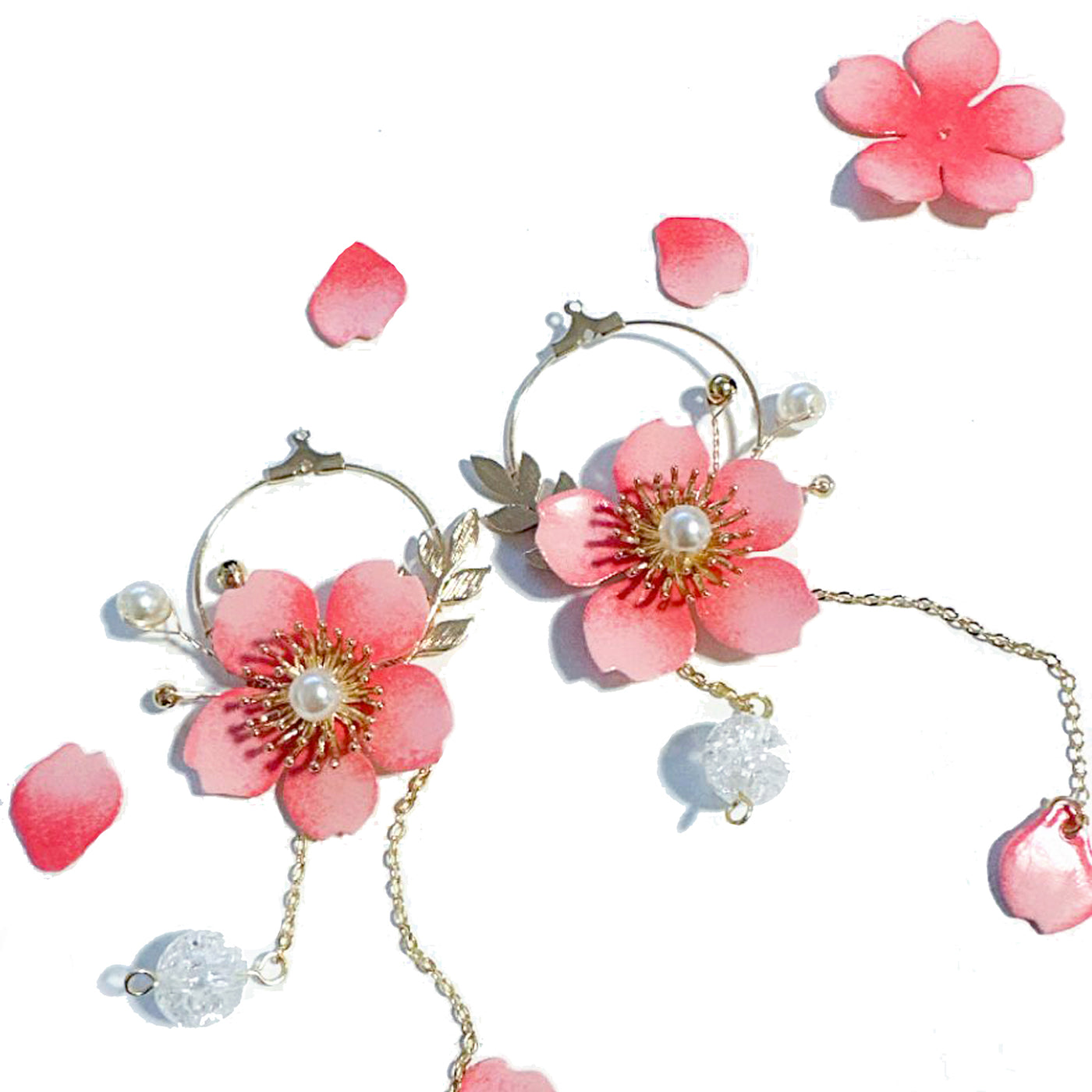 Sakura Moon Drop Earrings