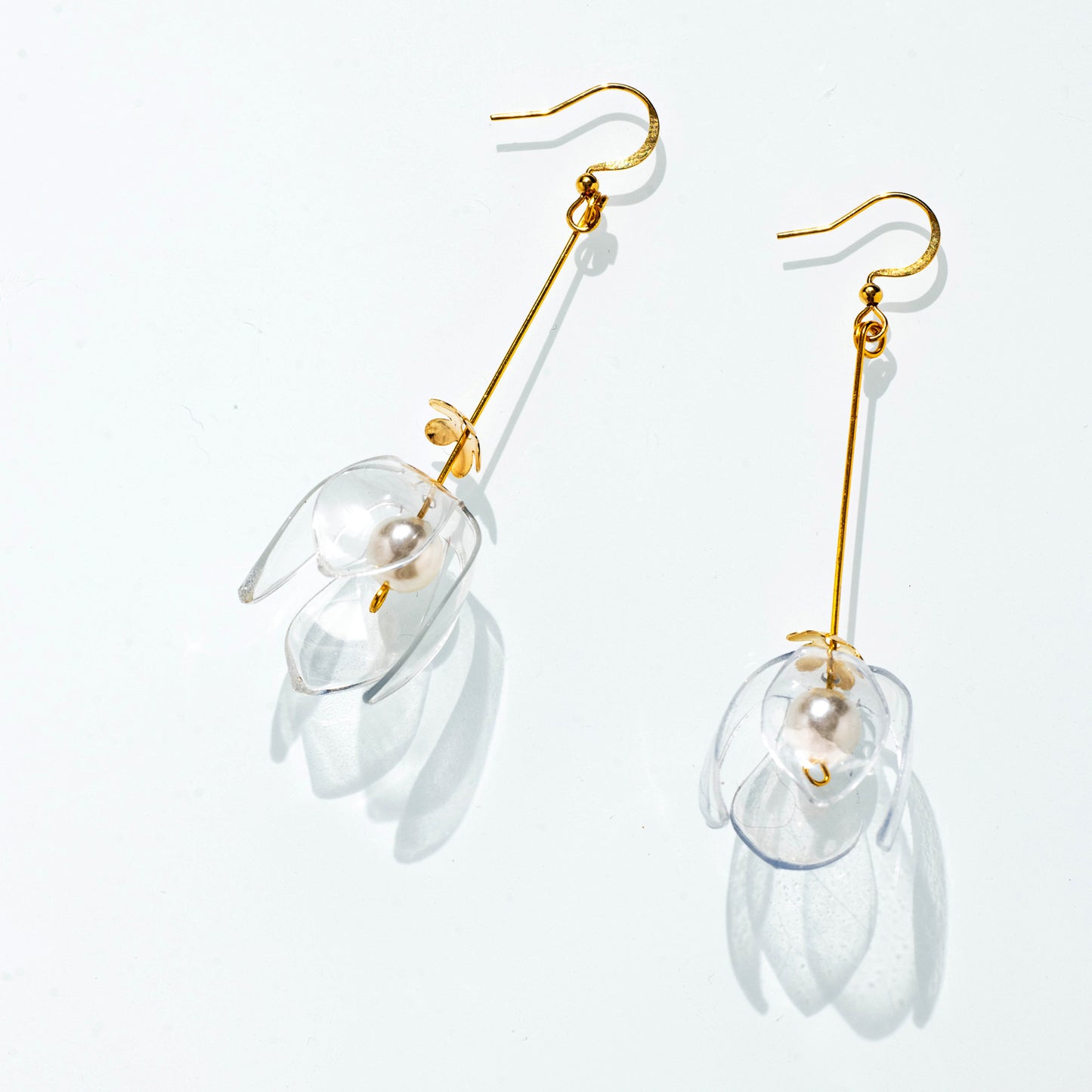 Clear Lily Drop Earrings