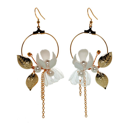 Floral Moon Earrings