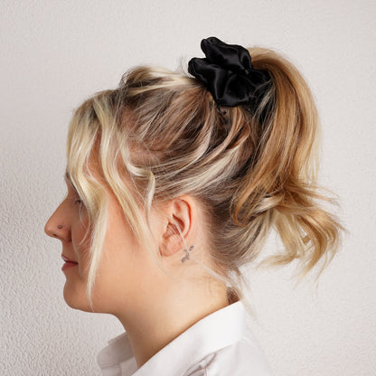 Mulberry Silk Scrunchie - Black