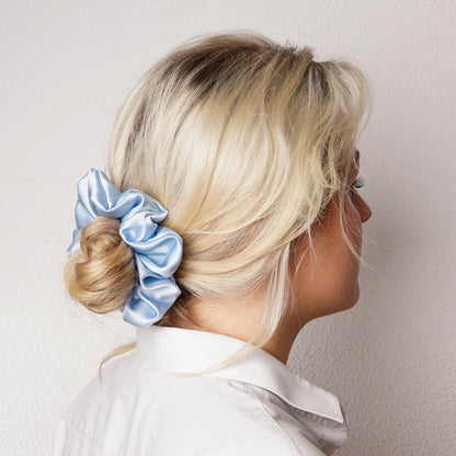 Mulberry Silk Scrunchie - Light Blue