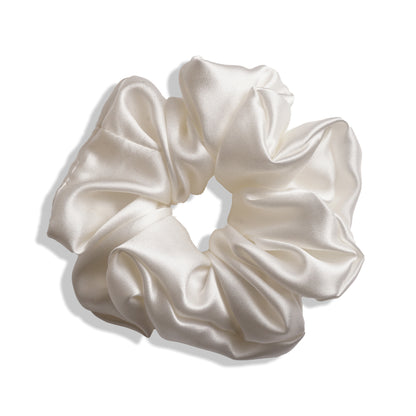 Mulberry Silk Scrunchie - White