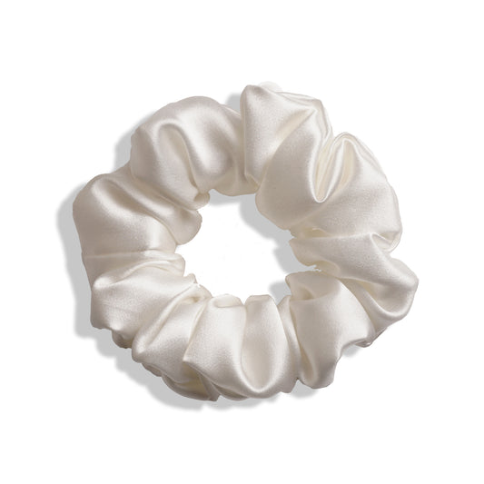 Mulberry Silk Scrunchie - White