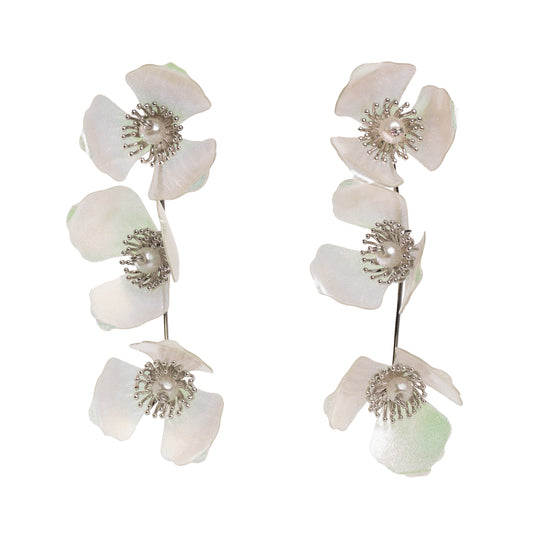 Triple Apple Flower Stud Earrings - Stardust