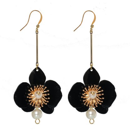 Butterfly Orchid Pearl Earrings - Stardust