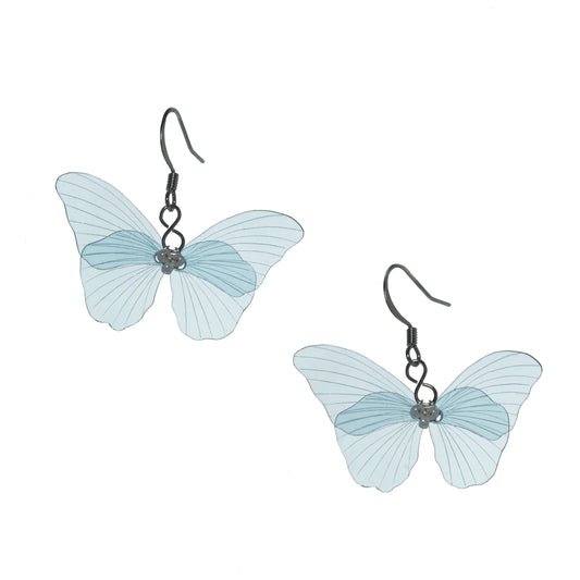 Butterfly Drop Earrings - Bleu