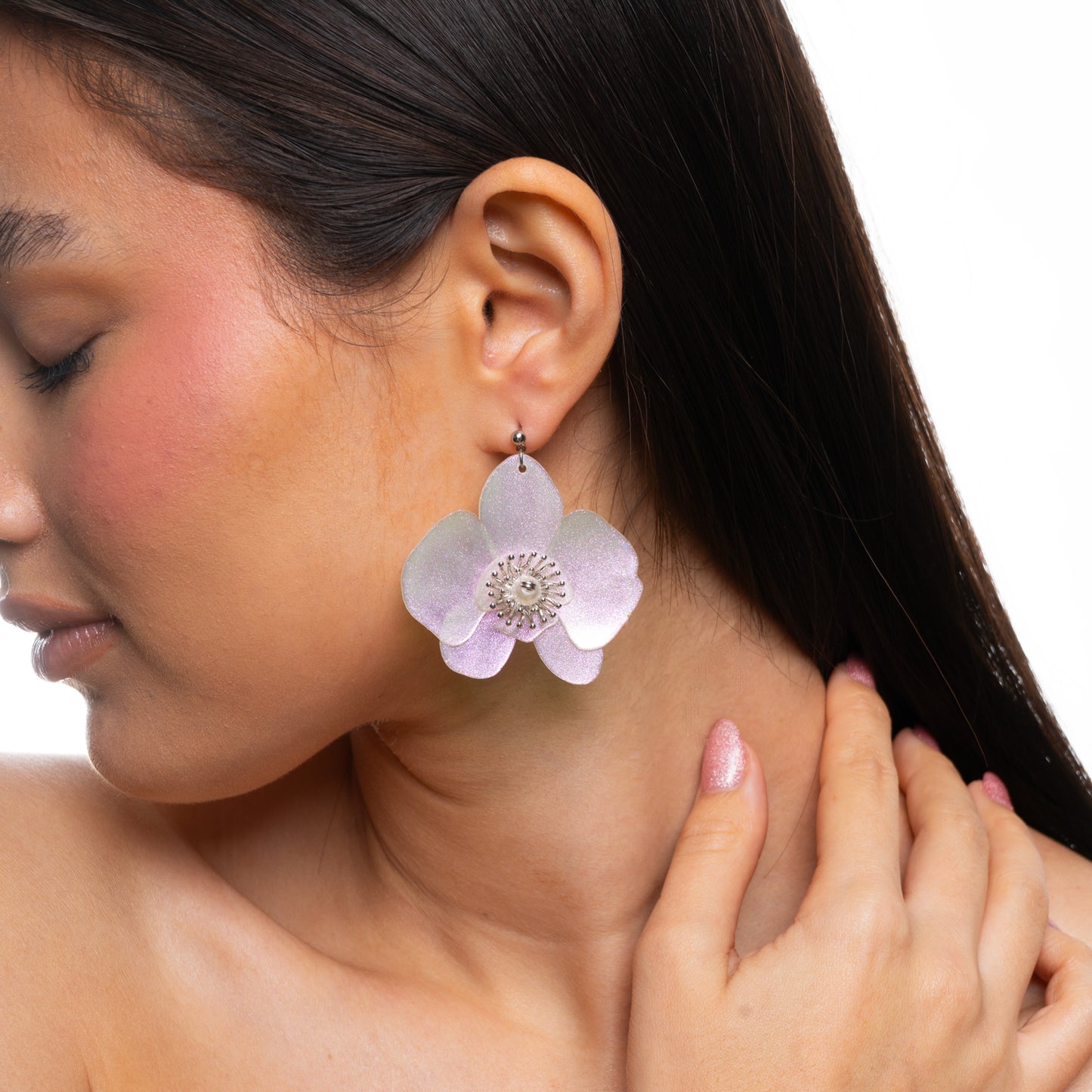 Butterfly Orchid Stud Earrings - Stardust