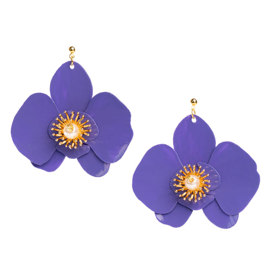 Butterfly Orchid Stud Earrings - Lavender