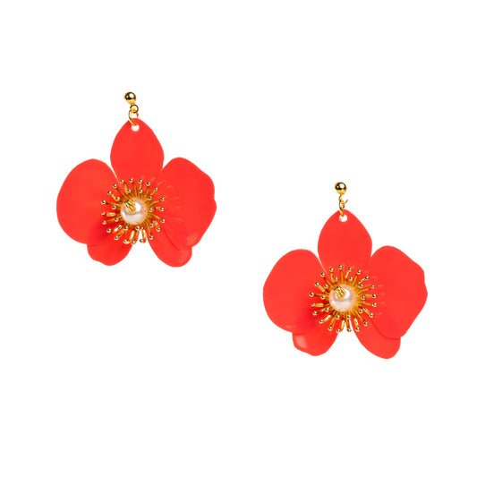 Butterfly Orchid Stud Earrings S - Scarlet