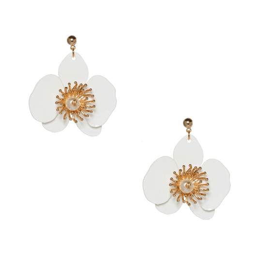 Butterfly Orchid Stud Earrings S - Blanc