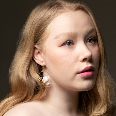 Floral moon earrings jewelry