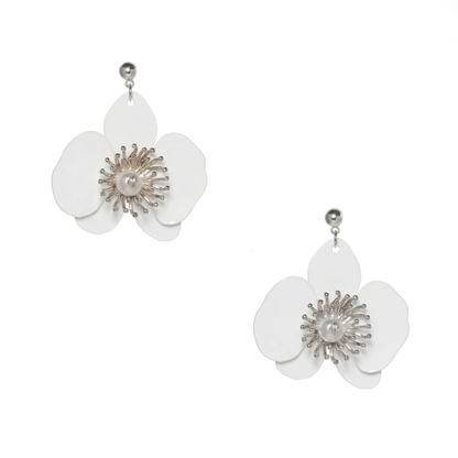 Butterfly Orchid Stud Earrings S - Blanc