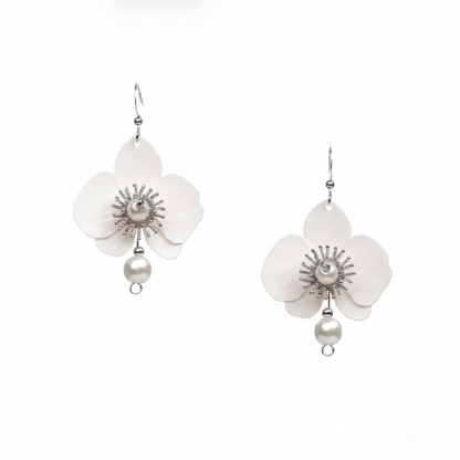 Butterfly Orchid Earrings - Blanc