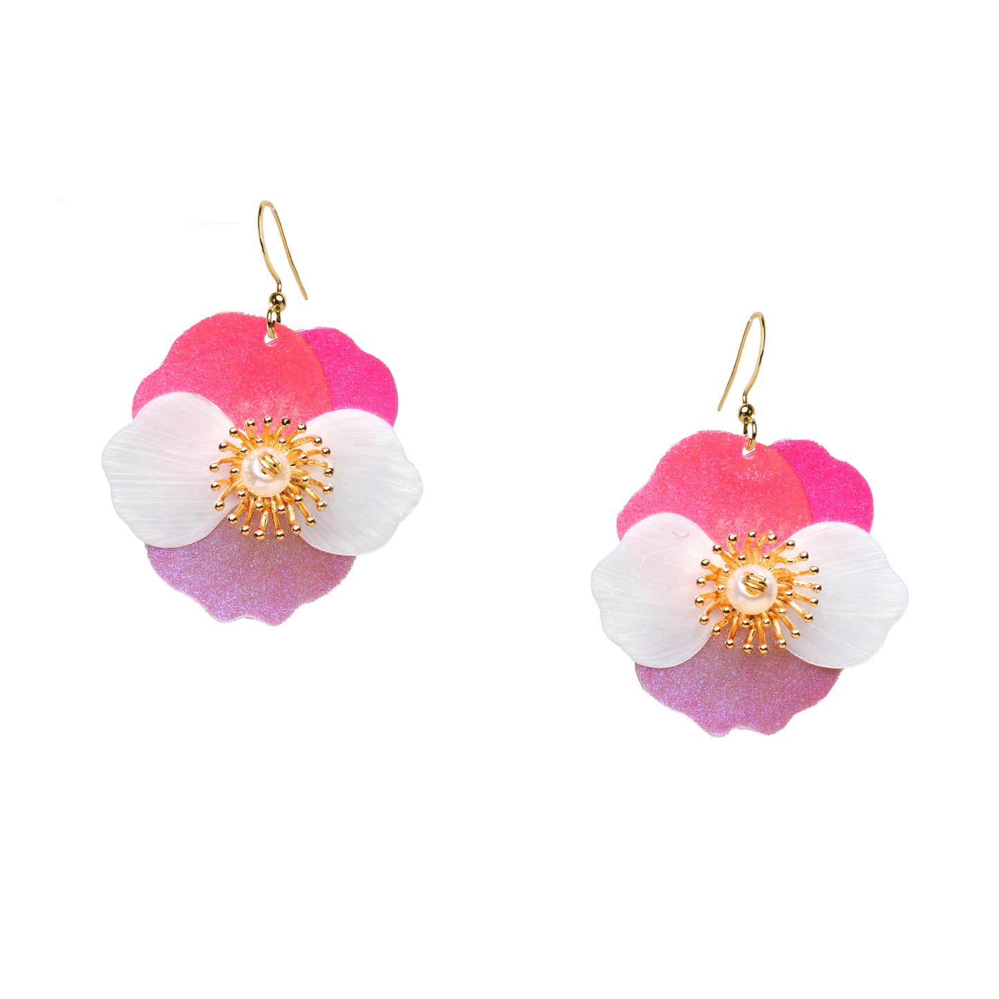 Pansy Earrings - Rose