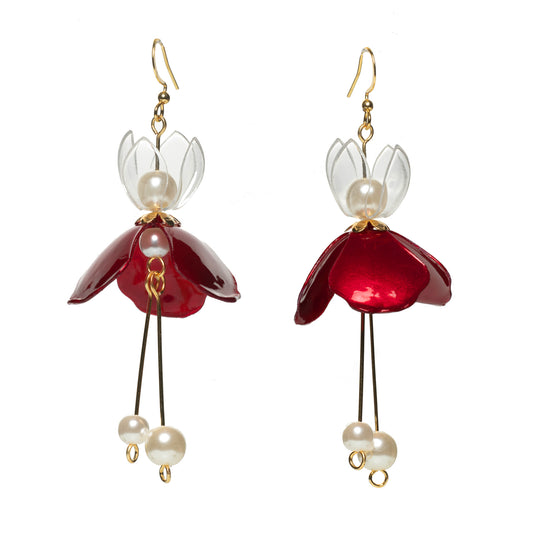 red fairy drop earrings