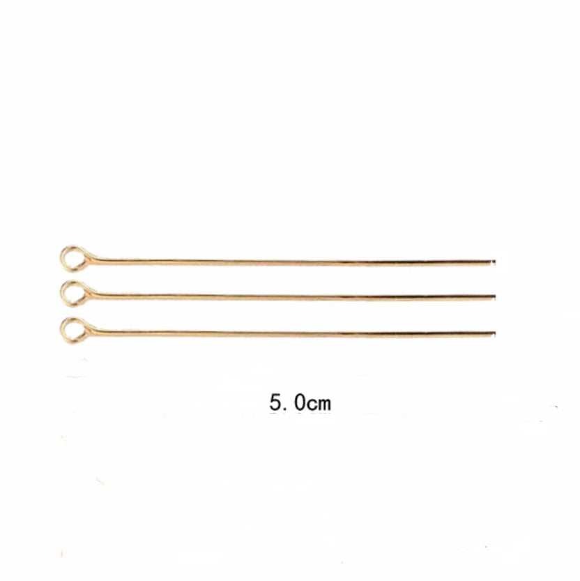 DIY supply - 5cm eye pins (8 pieces, gold/silver) DIY kit Upcycle with Jing 