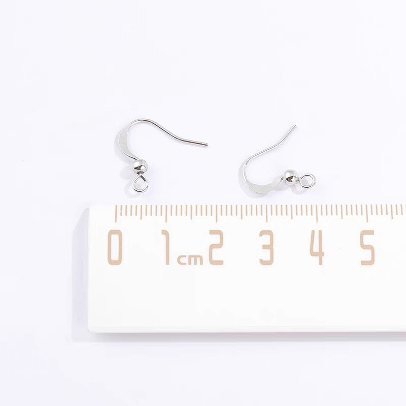 DIY supply - ear hooks (1 pair) Jewelry Making Kits Upcycle with Jing Silver plated 