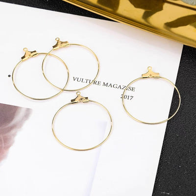 DIY supply - ear hoops (1 pair, gold/silver) DIY kit Upcycle with Jing 