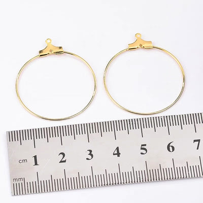 DIY supply - ear hoops (1 pair, gold/silver) DIY kit Upcycle with Jing 14k gold plated 