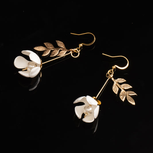 Just a Flower Earrings - Blanc