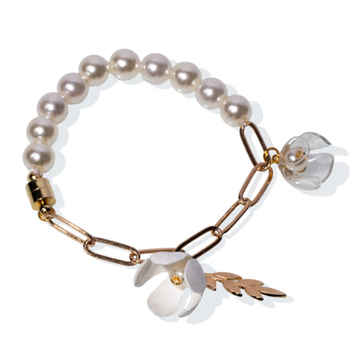 half moon white pearl bracelet