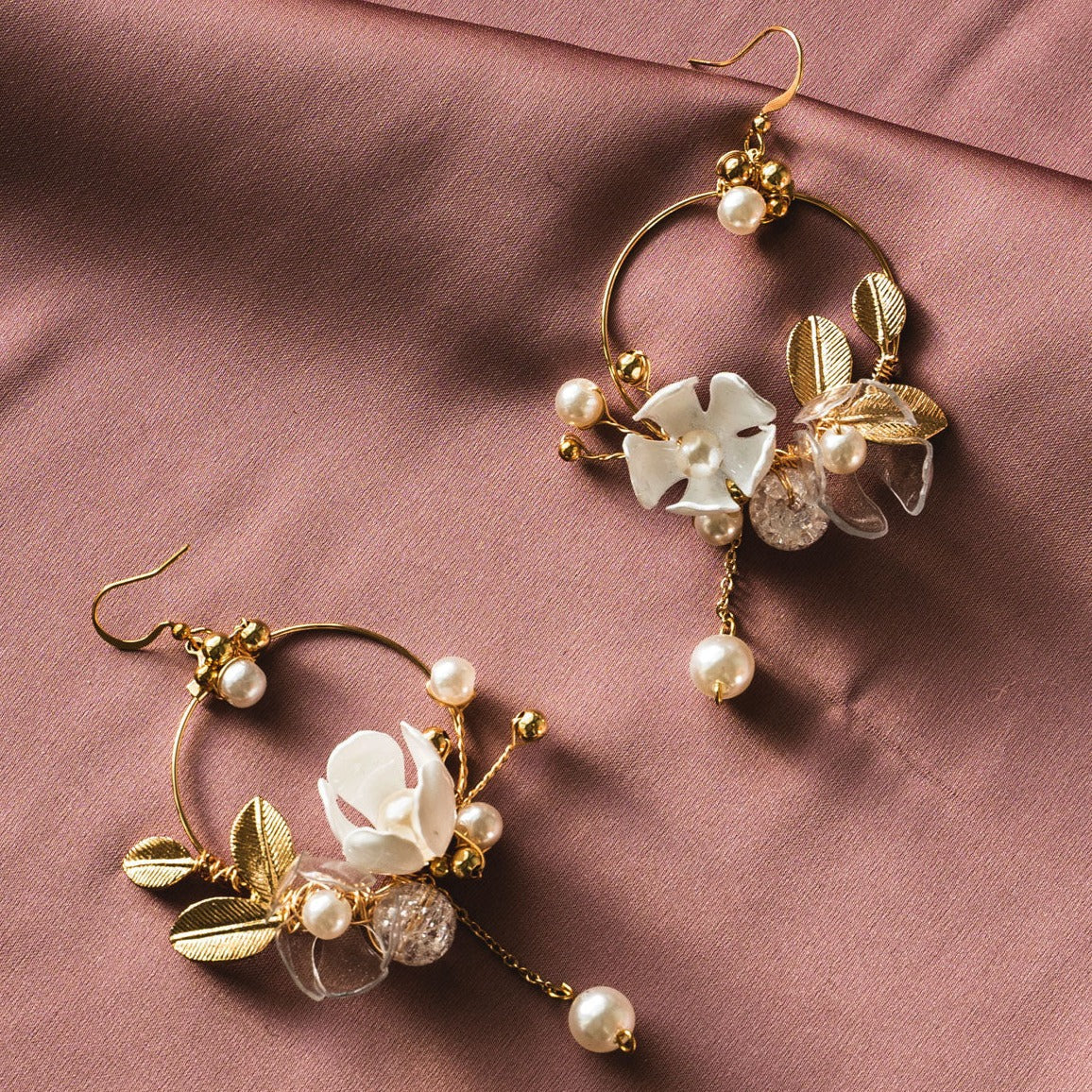Floral Art Nouveau Earrings Earrings Upcycle with Jing 