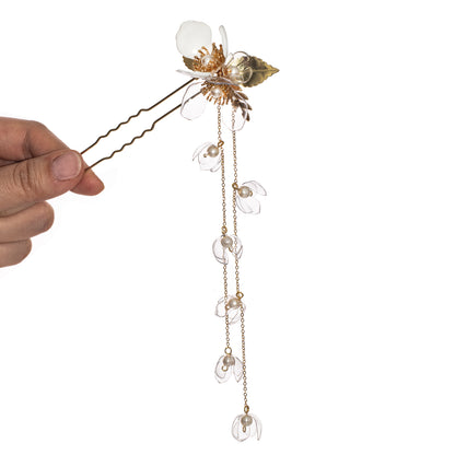 elegant floral kanzashi hairpin