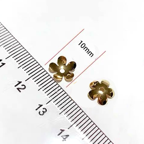 DIY supply - tiny metal flowers (1 pair, gold/silver) DIY kit Upcycle with Jing 