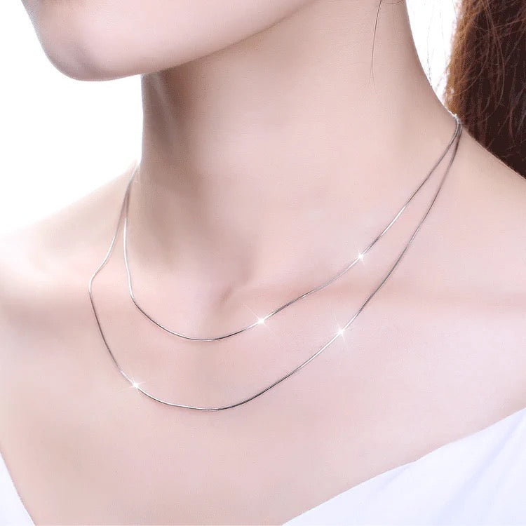 DIY supply - 45 cm snake bone necklace (925 silver) DIY kit Upcycle with Jing 