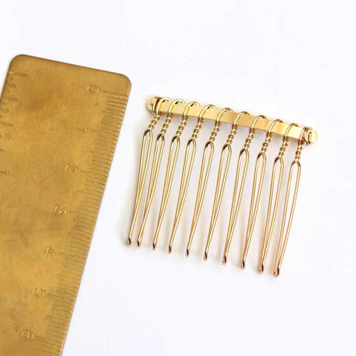 DIY supply - 4cm wide hair comb (gold) DIY kit Upcycle with Jing 